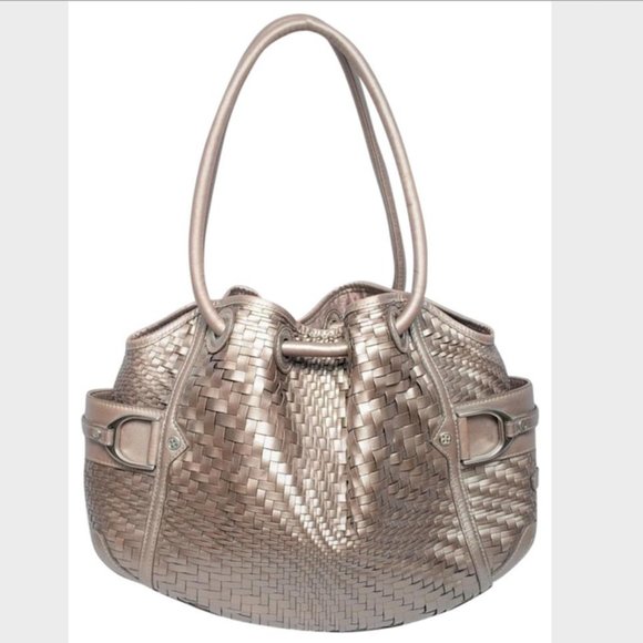 Cole Haan Handbag Genevieve Denney Woven Metallic - Picture 2 of 12